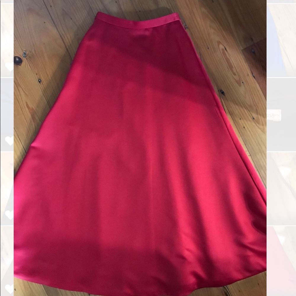 Red floor length skirt